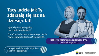 zdjęcie do
														 artykułu: Spis powszechny NSP 2021 - Został przedłużony do 16 lutego 2021 r nabór kandydatów na rachmistrzów spisowych