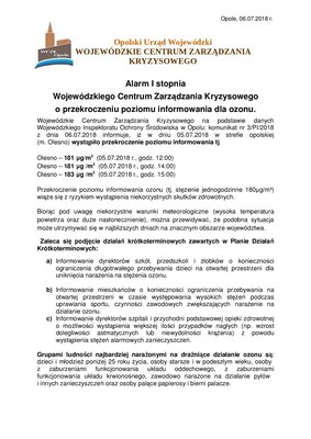 zdjęcie do
														 artykułu: Komunikat 3/PI/2018 z dnia 06.07.2018 - ozon