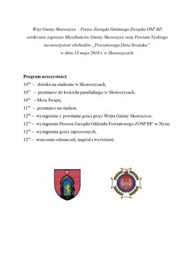 zdjęcie do
														 artykułu: Zaproszenie na uroczystość ochodów Powiatowego Dnia Strażaka 