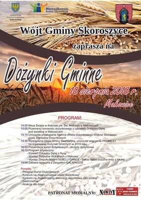 zdjęcie do
														 artykułu: Dożynki Gminne 2018 - zapraszamy !!!