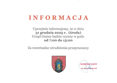 zdjęcie do
														 artykułu: INFORMACJA
