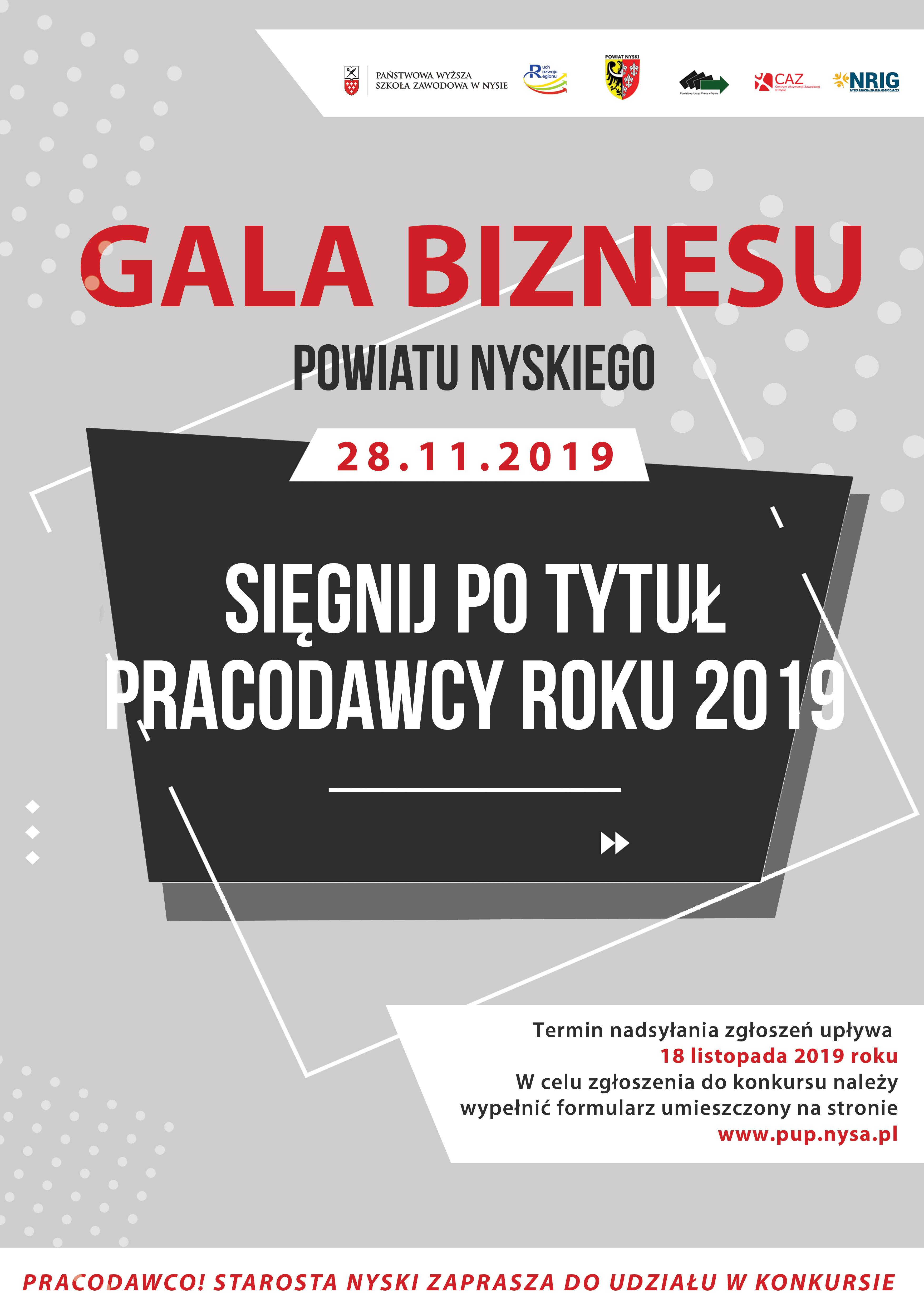 Konkurs - Pracodawca Roku 2019 Powiatu Nyskiego