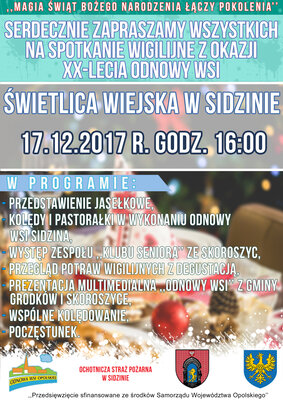 zdjęcie do
														 artykułu: Magia Świąt Bożego Narodzenia łączy pokolenia - spotkanie wigilijne z okazji XX lecia Odnowy Wsi 