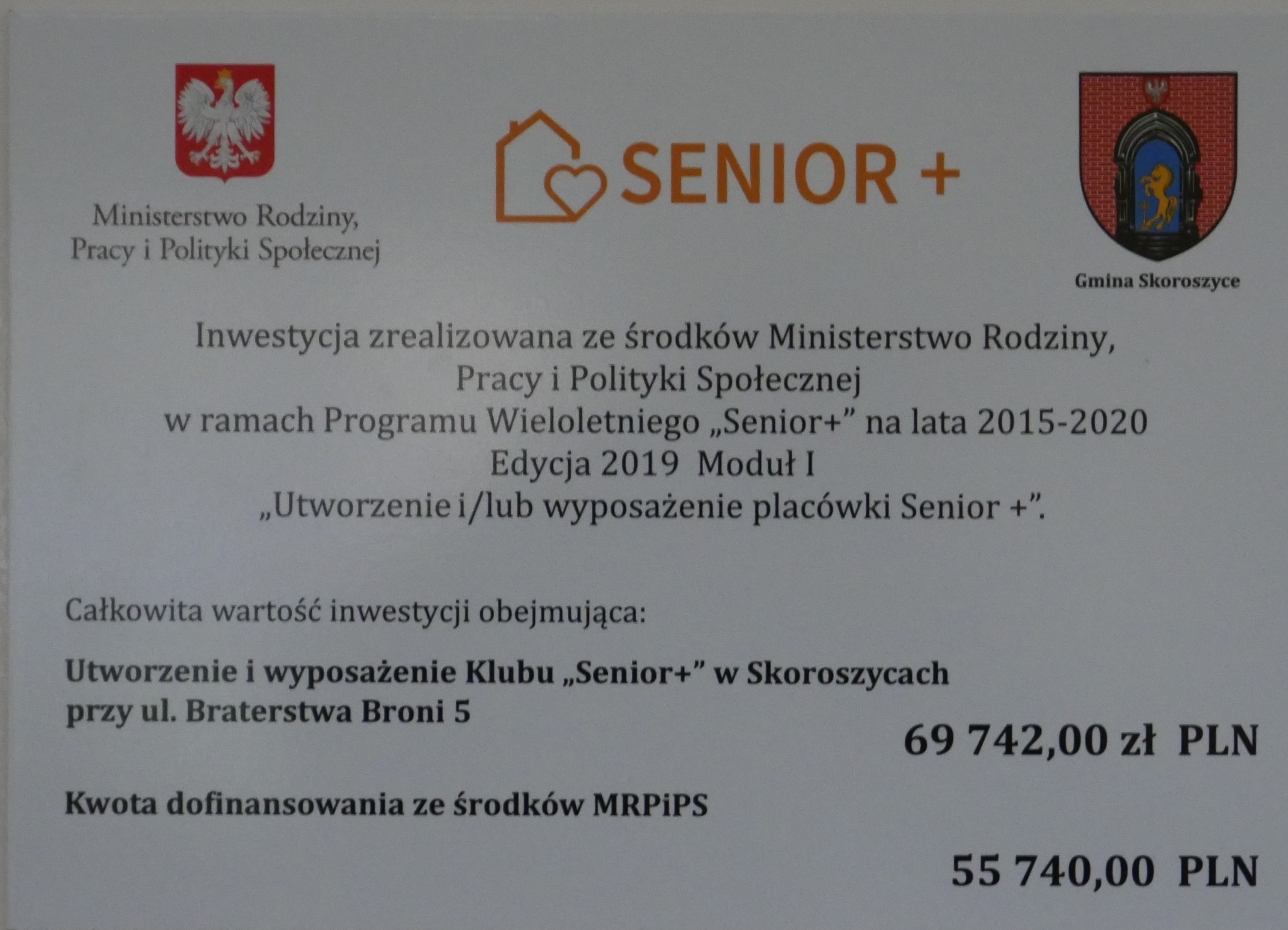 Dla Seniorów w Skoroszycach Klub Senior +