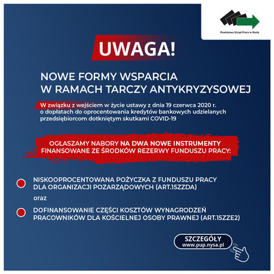 zdjęcie do
														 artykułu: Nowe formy wsparcia w ramach tarczy antykryzysowej.