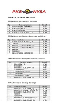 zdjęcie do
														 artykułu: ROZKŁAD JAZDY KOMUNIKACJI GMINNEJ 