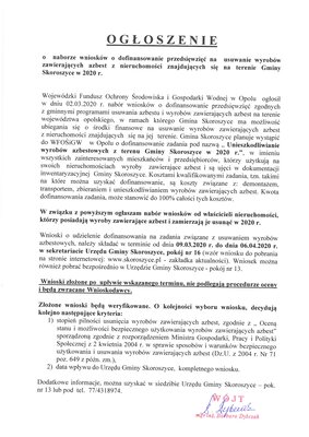 zdjęcie do
														 artykułu: Ogłoszenie o wstępnym naborze wniosków dot. usuwania wyrobów zawierających azbest w 2020 r. 