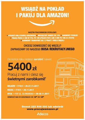 zdjęcie do
														 artykułu: Bus rekrutacyjny firmy Amazon