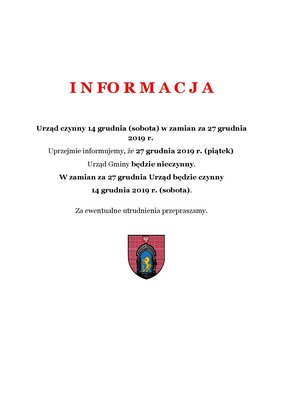 zdjęcie do
														 artykułu: Informacja dla mieszkańców