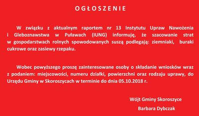 zdjęcie do
														 artykułu: Uwaga! Szacowanie strat w gospodarstwach rolnych spowodowanych suszą. 