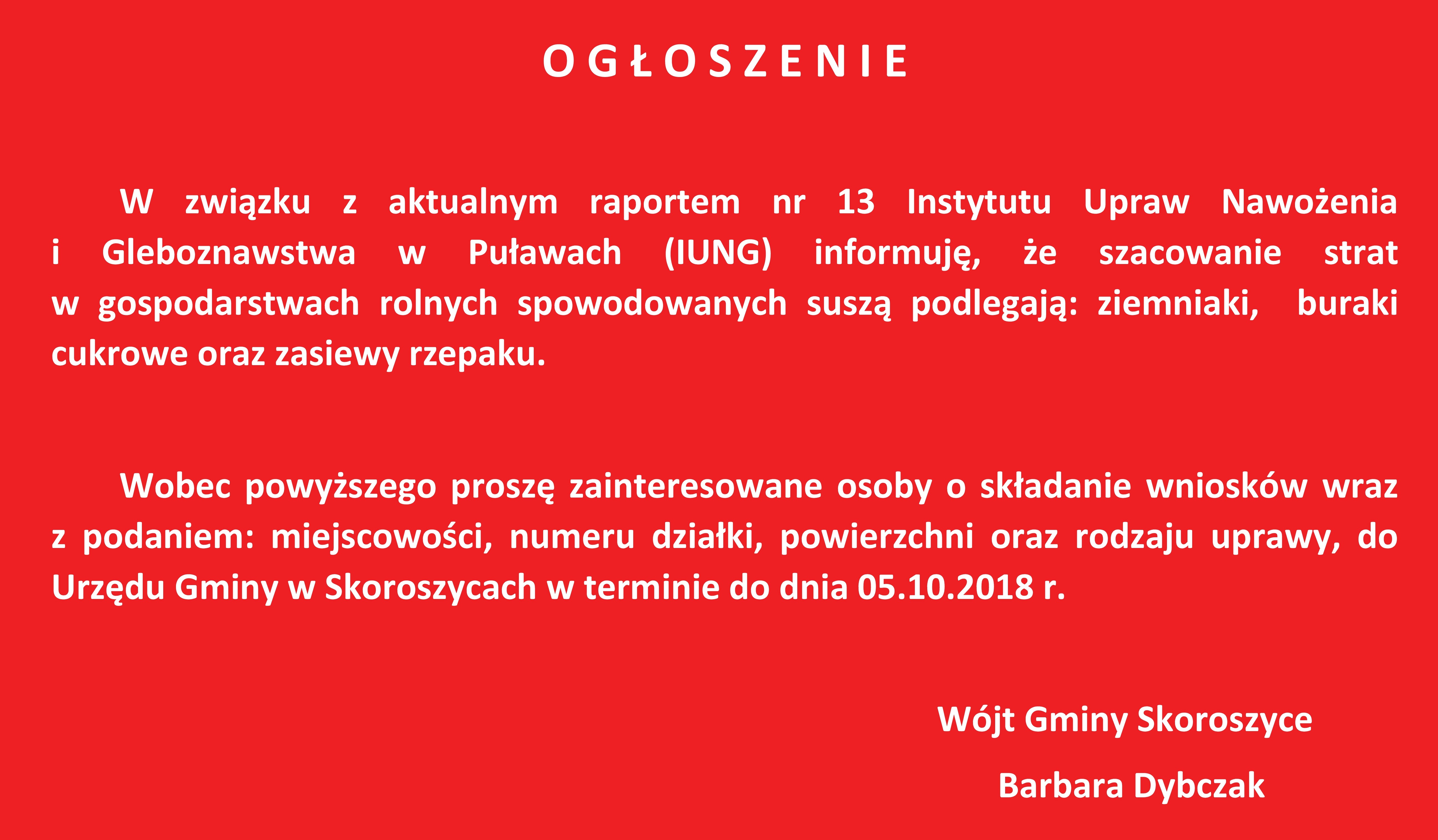 Uwaga! Szacowanie strat w gospodarstwach rolnych spowodowanych suszą. 