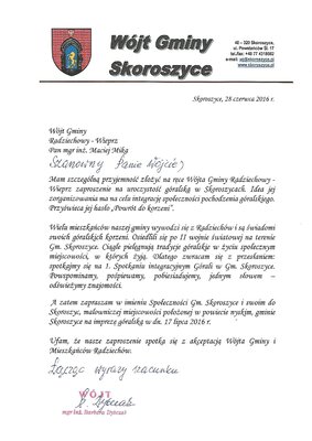 zdjęcie do
														 artykułu: Nawiązanie współpracy Gm. Skoroszyce z Gm. Radziechowy - Wieprz