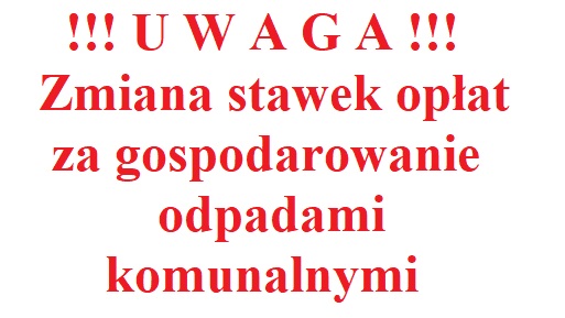 Wójt Gminy Skoroszyce Zawiadamia o zmianie stawek opłat za gospodarowanie odpadmi komunalnymi