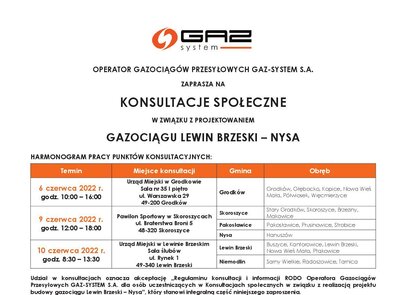 zdjęcie do
														 artykułu: Konsultacje społeczne w związku z projektowaniem gazociągu Lewin Brzeski - Nysa