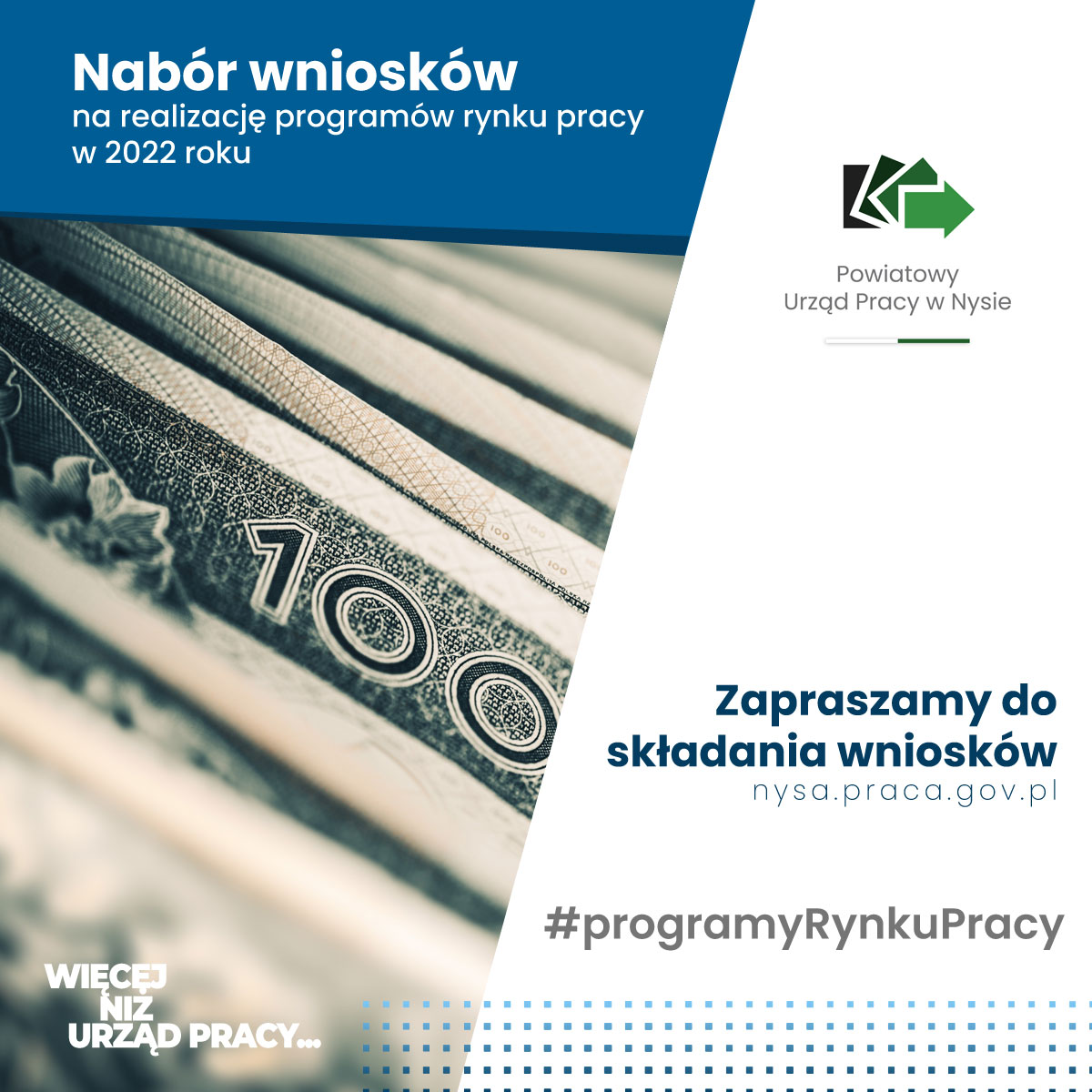 Rusza nabór wniosków na realizację programów rynku pracy w 2022 roku.