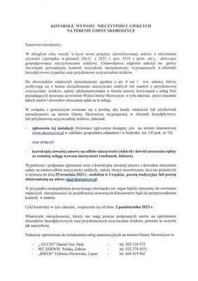 zdjęcie do
														 artykułu: Kontrole wywozu nieczystości ciekłych na terenie Gm. Skoroszyce 