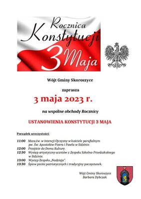 zdjęcie do
														 artykułu: Uroczystość Rocznicy Uchwwalenia Konstytucji 3 Maja 
