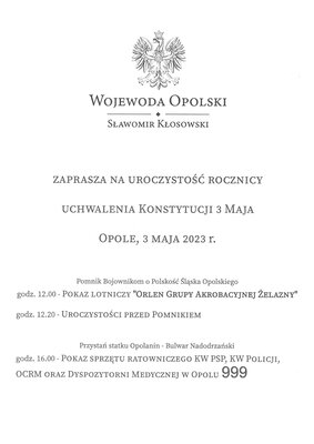 zdjęcie do
														 artykułu: Zaproszenie Wojewody Opolskiego 