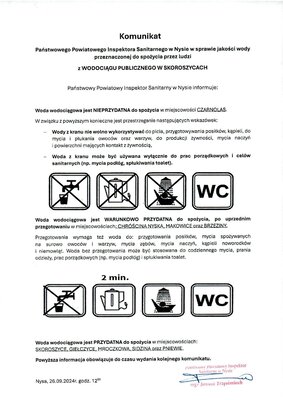 Komunikat Skoroszyce 26.09.2024 godz. 12
