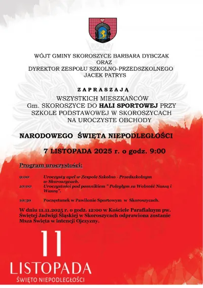 zdjęcie do
														 artykułu: UROCZYSTE OBCHODY  NARODOWEGO  ŚWIĘTA NIEPODLEGŁOŚCI