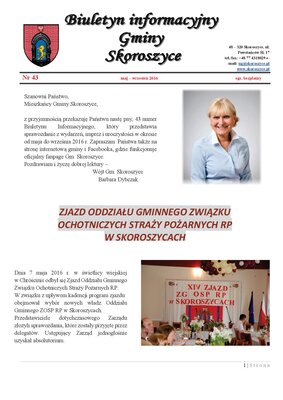 zdjęcie do
														 artykułu: Biuletyn informacyjny Gminy Skoroszyce numer 43