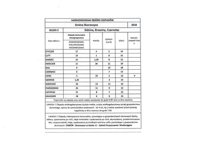 zdjęcie do
														 artykułu: HARMONOGRAM ZBIÓRKI ODPADÓW 2018 