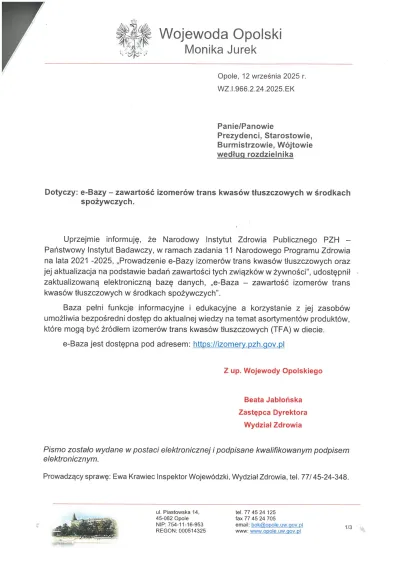 zdjęcie wprowadzające do artykułu: e-Bazy - zawartośc izomerów trans kwasów tłuszczow