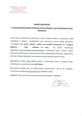 zdjęcie do
														 artykułu: Nabór wniosków o oszacowanie szkód powstałych w związku z wystąpieniem suszy rolniczej 